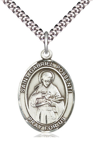 Pewter Saint Gabriel Possenti Medal Catholic Jewelry Engraved Catholic Saint Jewelry
