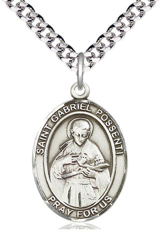 Pewter Saint Gabriel Possenti Medal Catholic Jewelry Engraved Catholic Saint Jewelry
