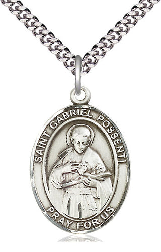 Pewter Saint Gabriel Possenti Medal Catholic Jewelry Engraved Catholic Saint Jewelry