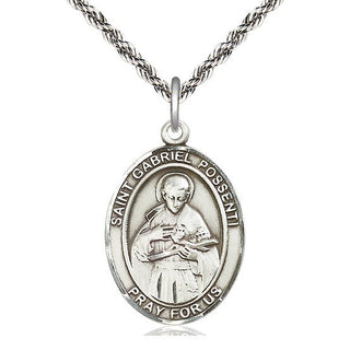 Sterling Silver Saint Gabriel Possenti Medal Catholic Jewelry Engraved Catholic Saint Jewelry