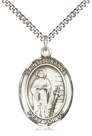 Pewter Saint Susanna Medal Catholic Jewelry Engraved Catholic Saint Jewelry