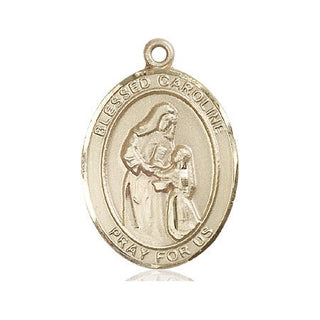 14kt Gold Filled Blessed Caroline Gerhardinger Medal Engraved Catholic Saint Jewelry