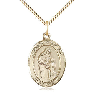 14kt Gold Filled Blessed Caroline Gerhardinger Medal Catholic Jewelry Engraved Catholic Saint Jewelry