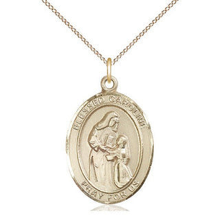14kt Gold Filled Blessed Caroline Gerhardinger Medal Catholic Jewelry Engraved Catholic Saint Jewelry