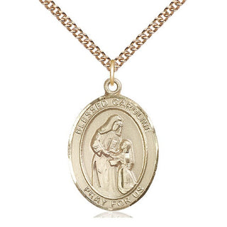 14kt Gold Filled Blessed Caroline Gerhardinger Medal Catholic Jewelry Engraved Catholic Saint Jewelry