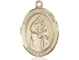 14kt Gold Blessed Caroline Gerhardinger Medal Engraved Catholic Saint Jewelry