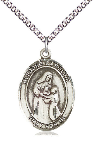 Sterling Silver Blessed Caroline Gerhardinger Medal Catholic Jewelry Engraved Catholic Saint Jewelry
