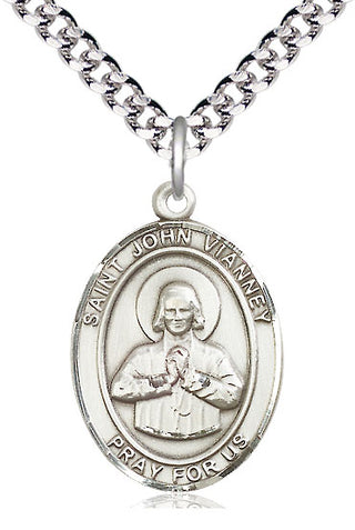 Pewter Saint John Vianney Medal Catholic Jewelry Engraved Catholic Saint Jewelry
