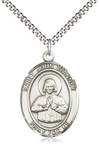 Pewter Saint John Vianney Medal Catholic Jewelry Engraved Catholic Saint Jewelry