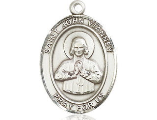 Sterling Silver Saint John Vianney Medal Catholic Jewelry Engraved Catholic Saint Jewelry