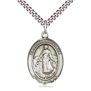 Pewter Blessed Karolina Kozkowna Medal Catholic Jewelry Engraved Catholic Saint Jewelry