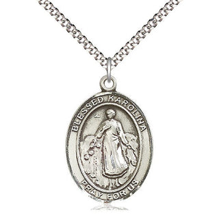 Pewter Blessed Karolina Kozkowna Medal Catholic Jewelry Engraved Catholic Saint Jewelry