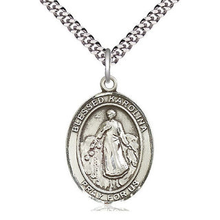 Pewter Blessed Karolina Kozkowna Medal Catholic Jewelry Engraved Catholic Saint Jewelry