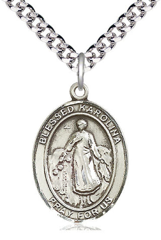 Sterling Silver Blessed Karolina Kozkowna Medal Catholic Jewelry Engraved Catholic Saint Jewelry