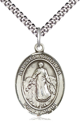 Sterling Silver Blessed Karolina Kozkowna Medal Catholic Jewelry Engraved Catholic Saint Jewelry