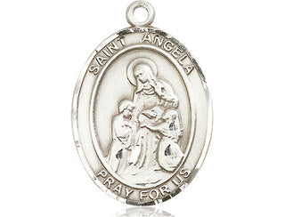 Sterling Silver Saint Angela Merici Medal Catholic Jewelry Engraved Catholic Saint Jewelry
