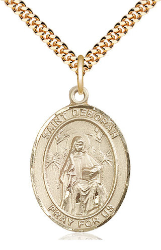 14kt Gold Filled Saint Deborah Medal Catholic Jewelry Engraved Catholic Saint Jewelry