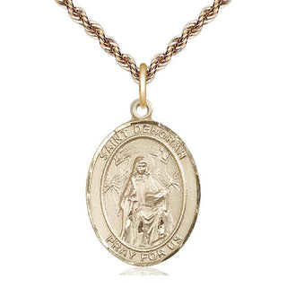 14kt Gold Filled Saint Deborah Medal Catholic Jewelry Engraved Catholic Saint Jewelry