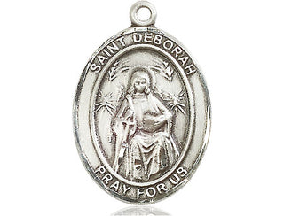 Pewter Saint Deborah Medal Engraved Catholic Saint Jewelry