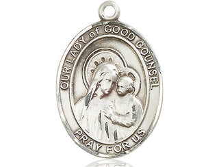 Pewter Our Lady of Good Counsel Medal Engraved Catholic Saint Jewelry