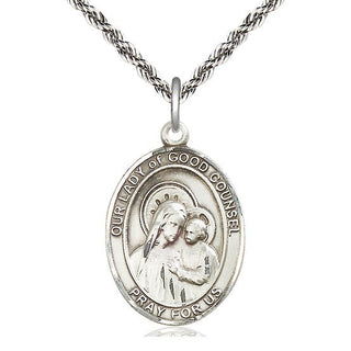 Sterling Silver Our Lady of Good Counsel Medal Catholic Jewelry Engraved Catholic Saint Jewelry