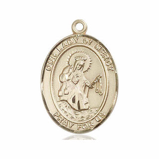 14kt Gold Filled Our Lady of Mercy Medal Engraved Catholic Saint Jewelry