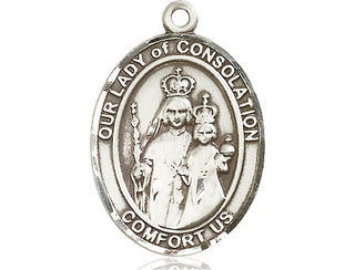 Sterling Silver Our Lady of Consolation Medal Engraved Catholic Saint Jewelry