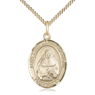 14kt Gold Filled Marie Magdalen Postel Medal Catholic Jewelry Engraved Catholic Saint Jewelry