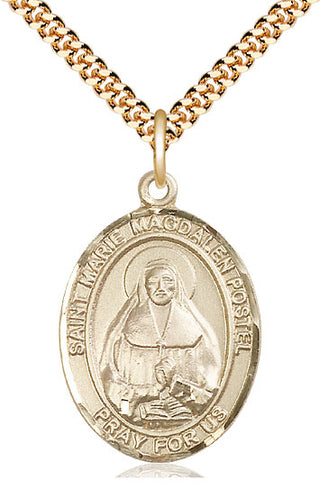 14kt Gold Filled Marie Magdalen Postel Medal Catholic Jewelry Engraved Catholic Saint Jewelry
