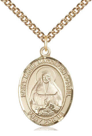14kt Gold Filled Marie Magdalen Postel Medal Catholic Jewelry Engraved Catholic Saint Jewelry