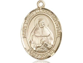 14kt Gold Marie Magdalen Postel Medal Engraved Catholic Saint Jewelry