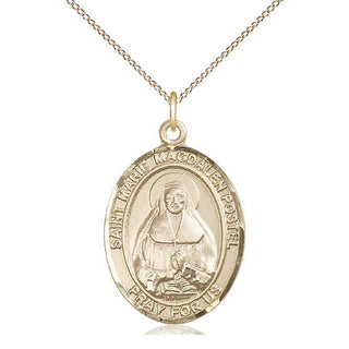 14kt Gold Marie Magdalen Postel Medal Engraved Catholic Saint Jewelry