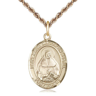 14kt Gold Marie Magdalen Postel Medal Engraved Catholic Saint Jewelry