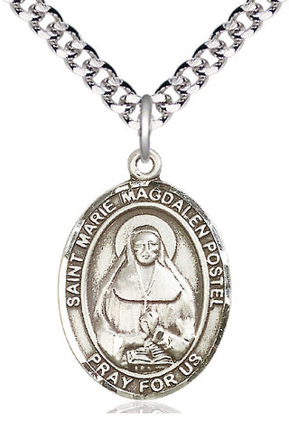Pewter Marie Magdalen Postel Medal Catholic Jewelry Engraved Catholic Saint Jewelry
