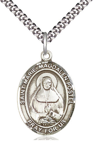 Pewter Marie Magdalen Postel Medal Catholic Jewelry Engraved Catholic Saint Jewelry
