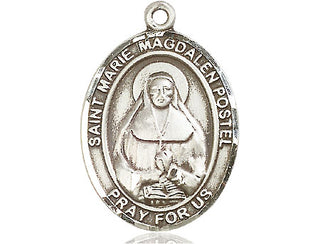 Sterling Silver Marie Magdalen Postel Medal Engraved Catholic Saint Jewelry