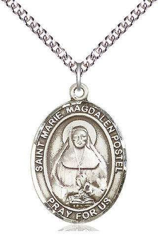 Sterling Silver Marie Magdalen Postel Medal Catholic Jewelry Engraved Catholic Saint Jewelry
