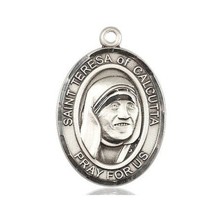 Pewter Saint Teresa of Calcutta Medal Engraved Catholic Saint Jewelry