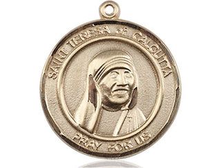 14kt Gold Filled Saint Teresa of Calcutta Medal Engraved Catholic Saint Jewelry