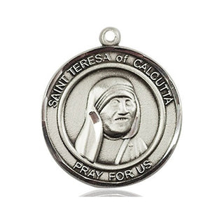 Sterling Silver Saint Teresa of Calcutta Medal Catholic Jewelry Engraved Catholic Saint Jewelry