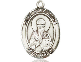 Pewter Saint Athanasius Medal Engraved Catholic Saint Jewelry
