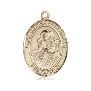 14kt Gold Filled Saint Lidwina of Schiedam Medal Engraved Catholic Saint Jewelry