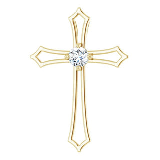 14K Yellow 3 mm Round 1/10 CTW Natural Diamond Pendant