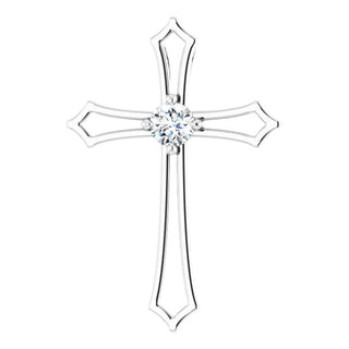 14K White 3.5 mm Round 1/6 CTW Natural Diamond Pendant