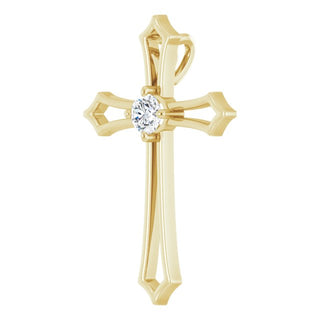 14K Yellow 3.2 mm Round 1/8 CTW Natural Diamond Pendant