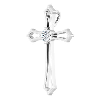 14K White 3.75 mm Round 1/5 CTW Natural Diamond Pendant