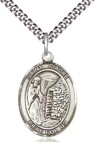 Pewter Saint Fiacre Medal Catholic Jewelry Engraved Catholic Saint Jewelry