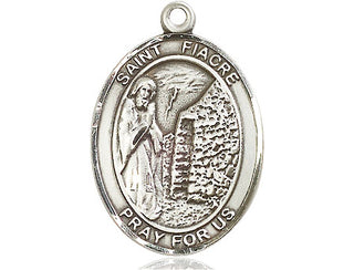Sterling Silver Saint Fiacre Medal Catholic Jewelry Engraved Catholic Saint Jewelry
