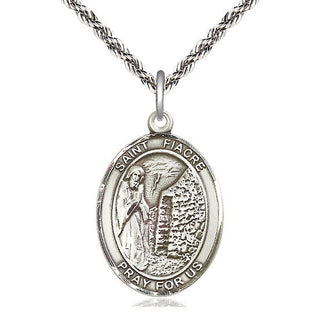Sterling Silver Saint Fiacre Medal Catholic Jewelry Engraved Catholic Saint Jewelry