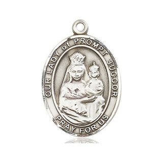 Pewter Our Lady of Prompt Succor Medal Engraved Catholic Saint Jewelry